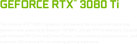 GeForce Nvidia RTX 3080 Ti the ultimate play 2nd Generation