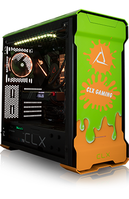 orange green clx gaming pc